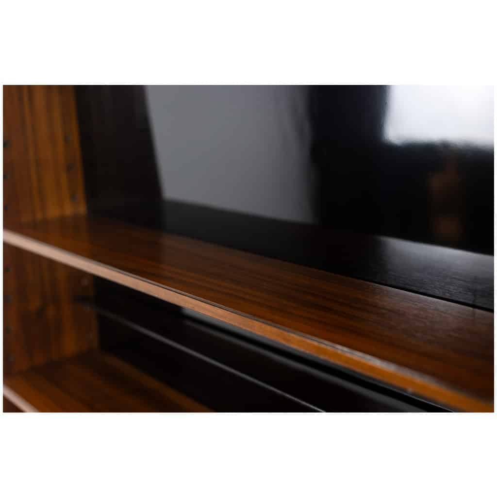 “Double-sided” rosewood bookcase on casters. Circa 1960. LS58761008H 7