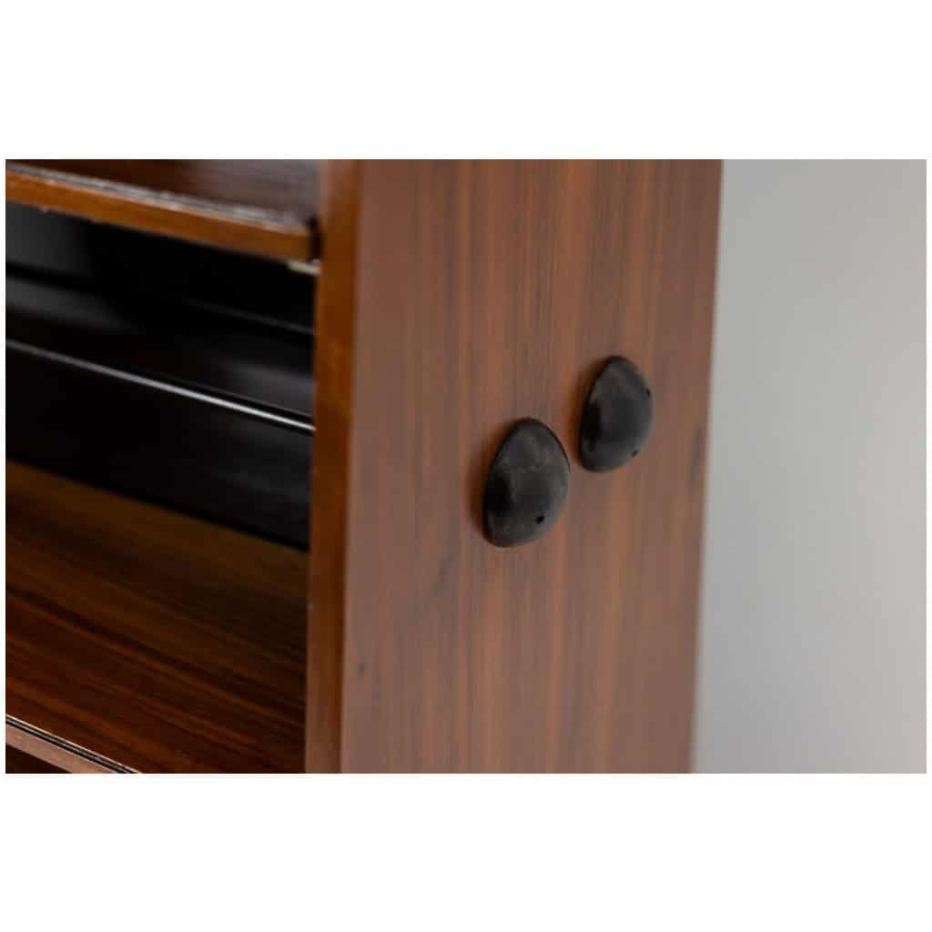 “Double-sided” rosewood bookcase on casters. Circa 1960. LS58761008H 6