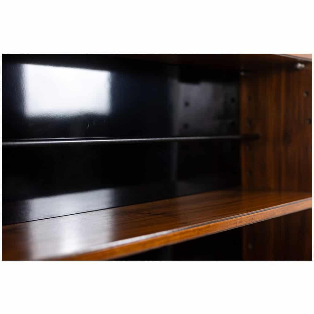 “Double-sided” rosewood bookcase on casters. Circa 1960. LS58761008H 4