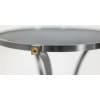 Guéridon « Canabas » en cuir patiné, acier, et laiton doré. Contemporain. LS59502209H 20