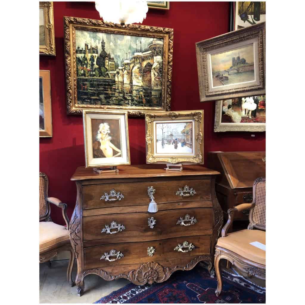 Commode XVIIIè siècle du Quercy d’époque Louis XV en noyer ouvrant par 3 tiroirs 9
