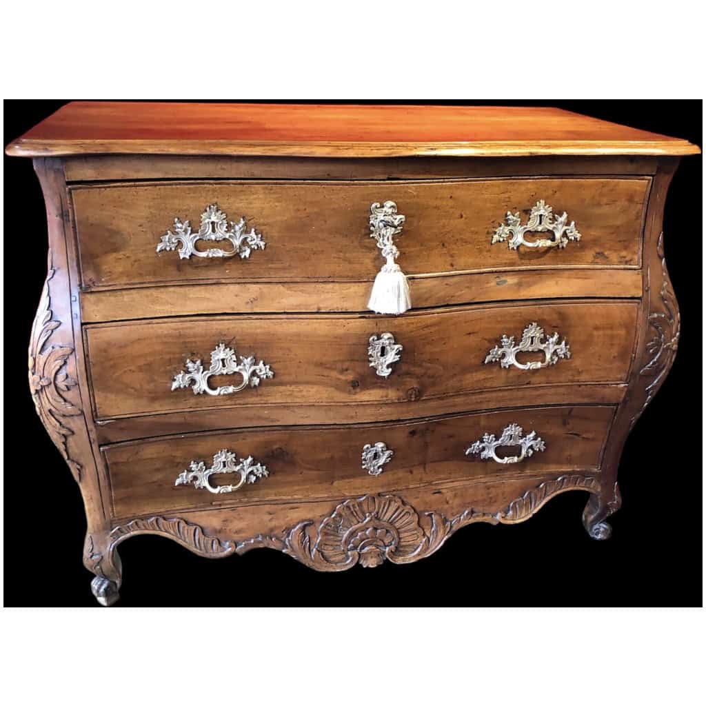 Commode XVIIIè siècle du Quercy d’époque Louis XV en noyer ouvrant par 3 tiroirs 14