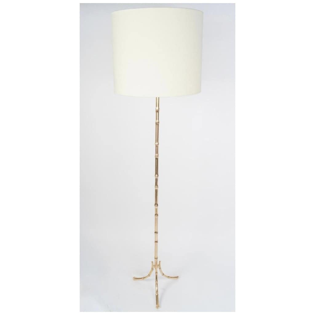 1960 Paire de lampadaires en bronze doré Maison Baguès 7