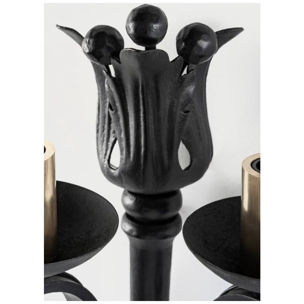 1940 Paire d’Appliques en fer forgé Maison Cheret 4