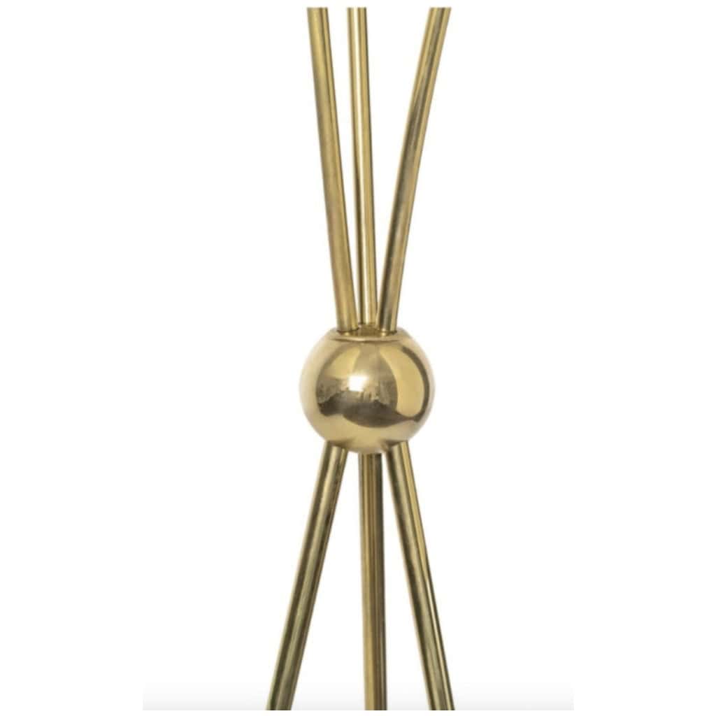 1960 Lampadaire tripode en laiton doré, modèle « lampion » Maison Lunel 5