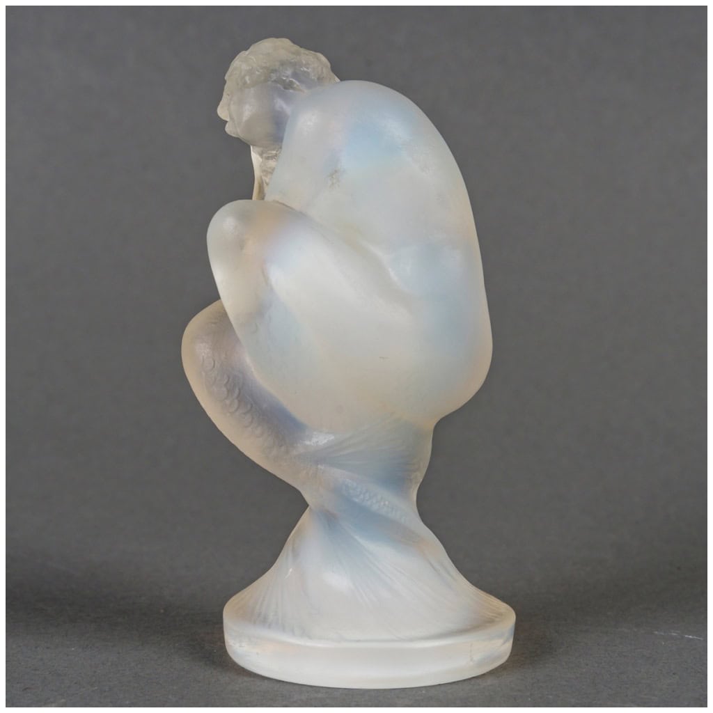 1920 René Lalique – Mascotte Automobile Statuette Sirène Verre Opalescent 7