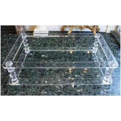 Table Basse En Plexiglass Attribuée à Roméo Année 80
