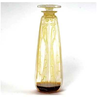 1909 René Lalique – Perfume Bottle Cyclamen Glass With Green Patina For Coty