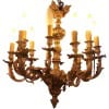 Lustre 19è siècle de style rocaille Louis XV époque Napoleon III Suspension en Bronze Doré 12 Lumières 8