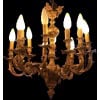 Lustre 19è siècle de style rocaille Louis XV époque Napoleon III Suspension en Bronze Doré 12 Lumières 6