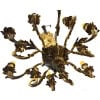 Lustre 19è siècle de style rocaille Louis XV époque Napoleon III Suspension en Bronze Doré 12 Lumières 7