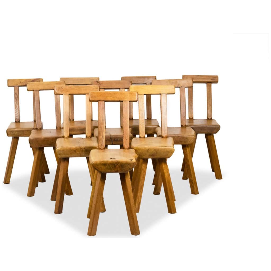 Mobichalet. Ensemble de 10 chaises. Années 1960. LS53302207J 3