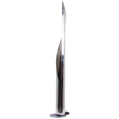 Stilnovo. Lampadaire en inox poli. Années 1970. LS5913589A