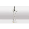 Guéridon « Canabas » en cuir patiné, acier, et laiton doré. Contemporain. LS59502209H 21