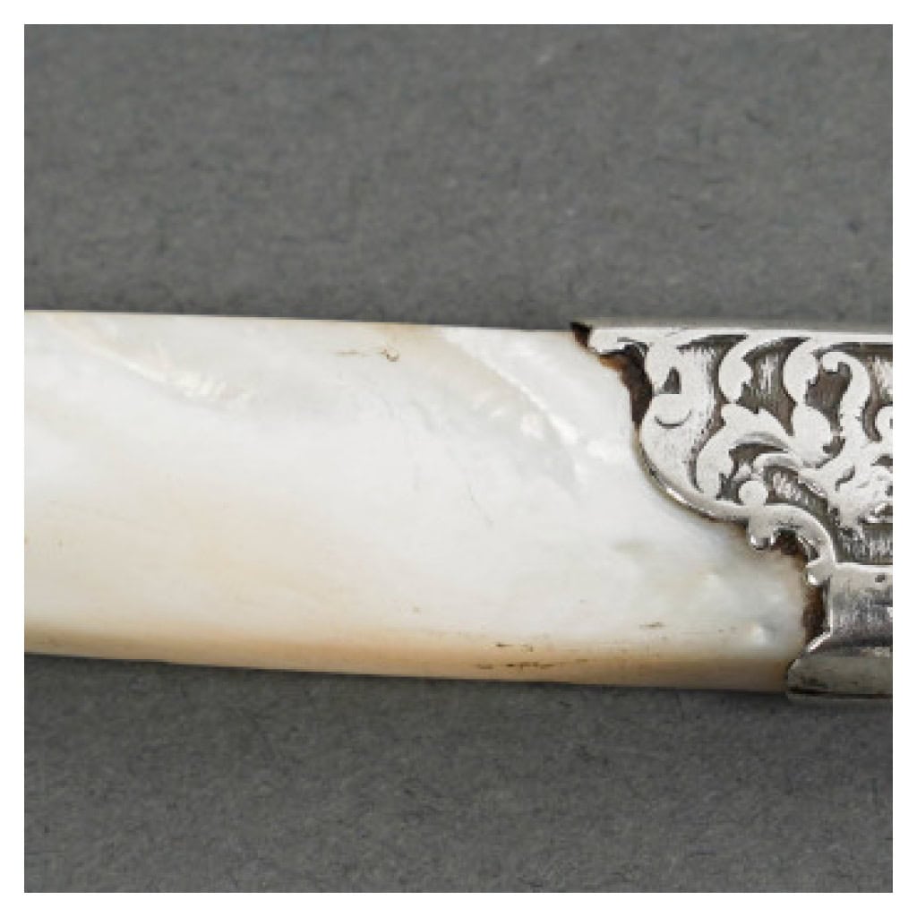 ORFÈVRE MERITE – ENSEMBLE DE 36 COUTEAUX EN NACRE ET ARGENT FIN XIXE 33