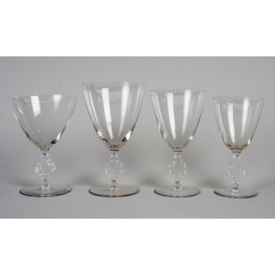 1926 René Lalique – Service Ribeauvillé Etoile De David Verre Blanc – 60 Pièces