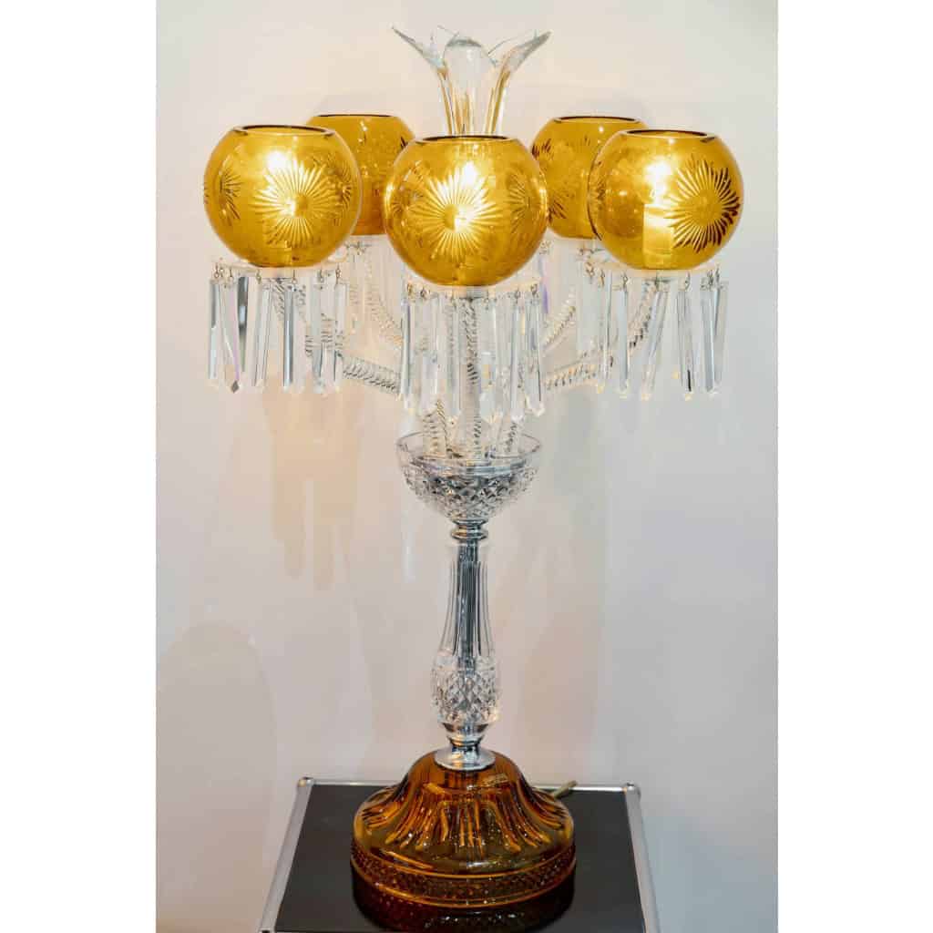 Saint Louis – Maharadja White Crystal And Amber Candelabra 3