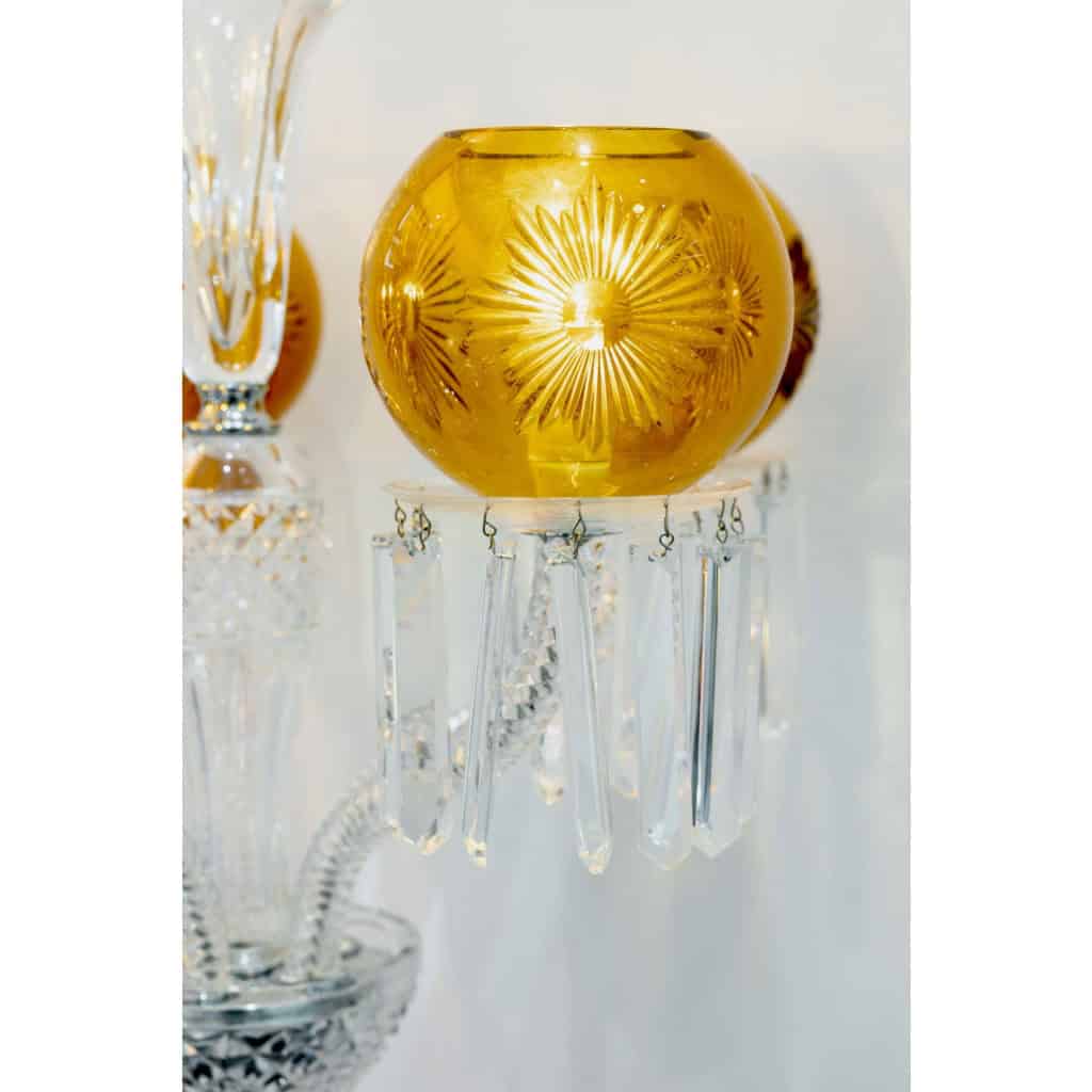 Saint Louis – Maharadja White Crystal And Amber Candelabra 4