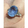 6,54 Carat Natural Ceylon Sapphire Ring Set With Baguette Diamonds 12