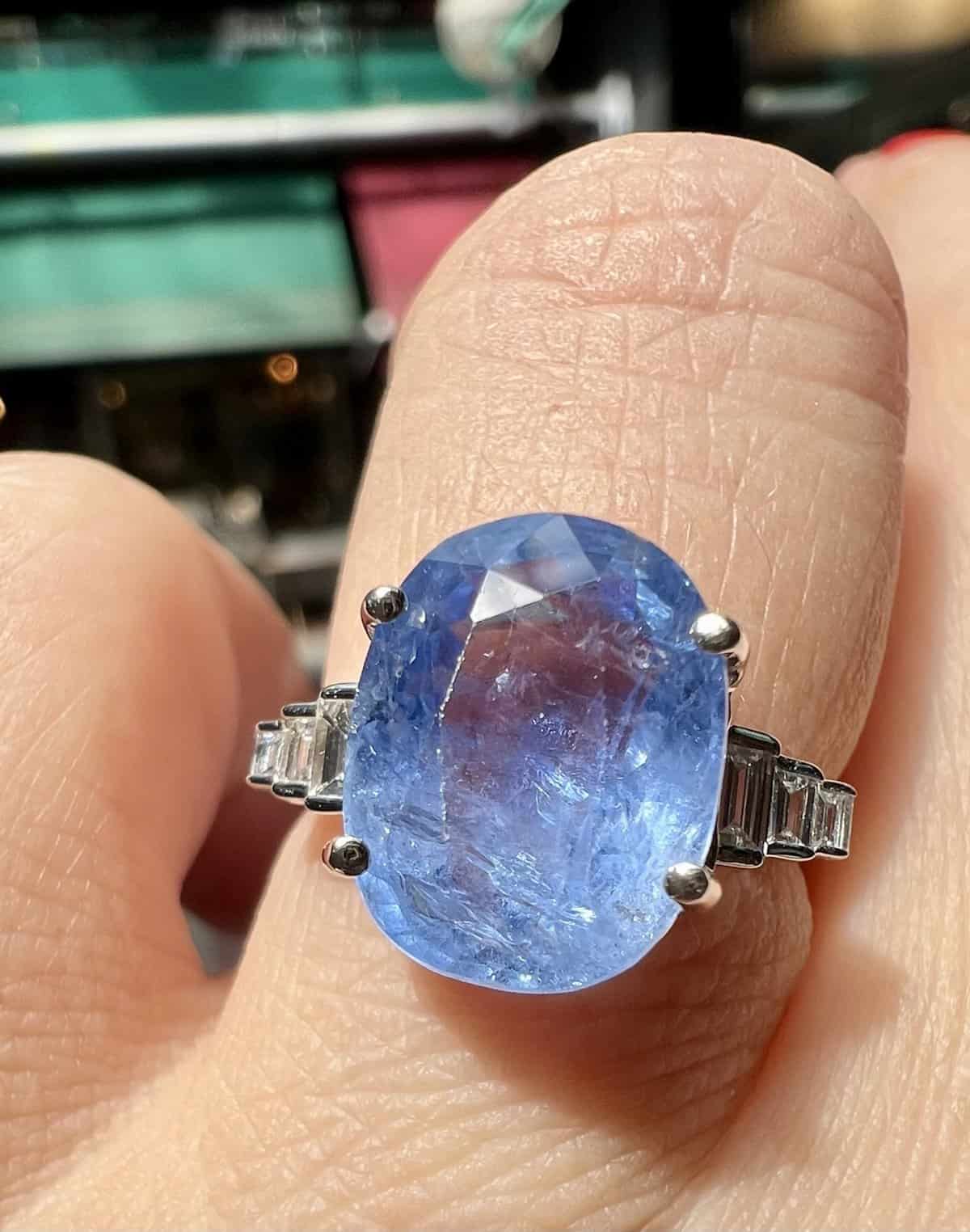 Bague saphir bleu clair best sale