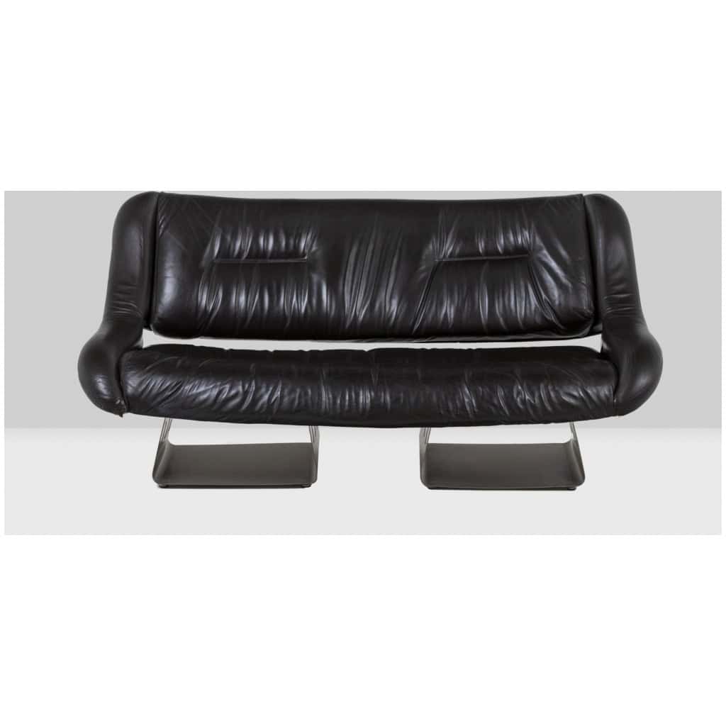 Metal and leather living room. 1970s LS57905650/5G 18