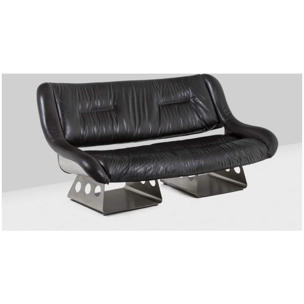 Metal and leather living room. 1970s LS57905650/5G 21