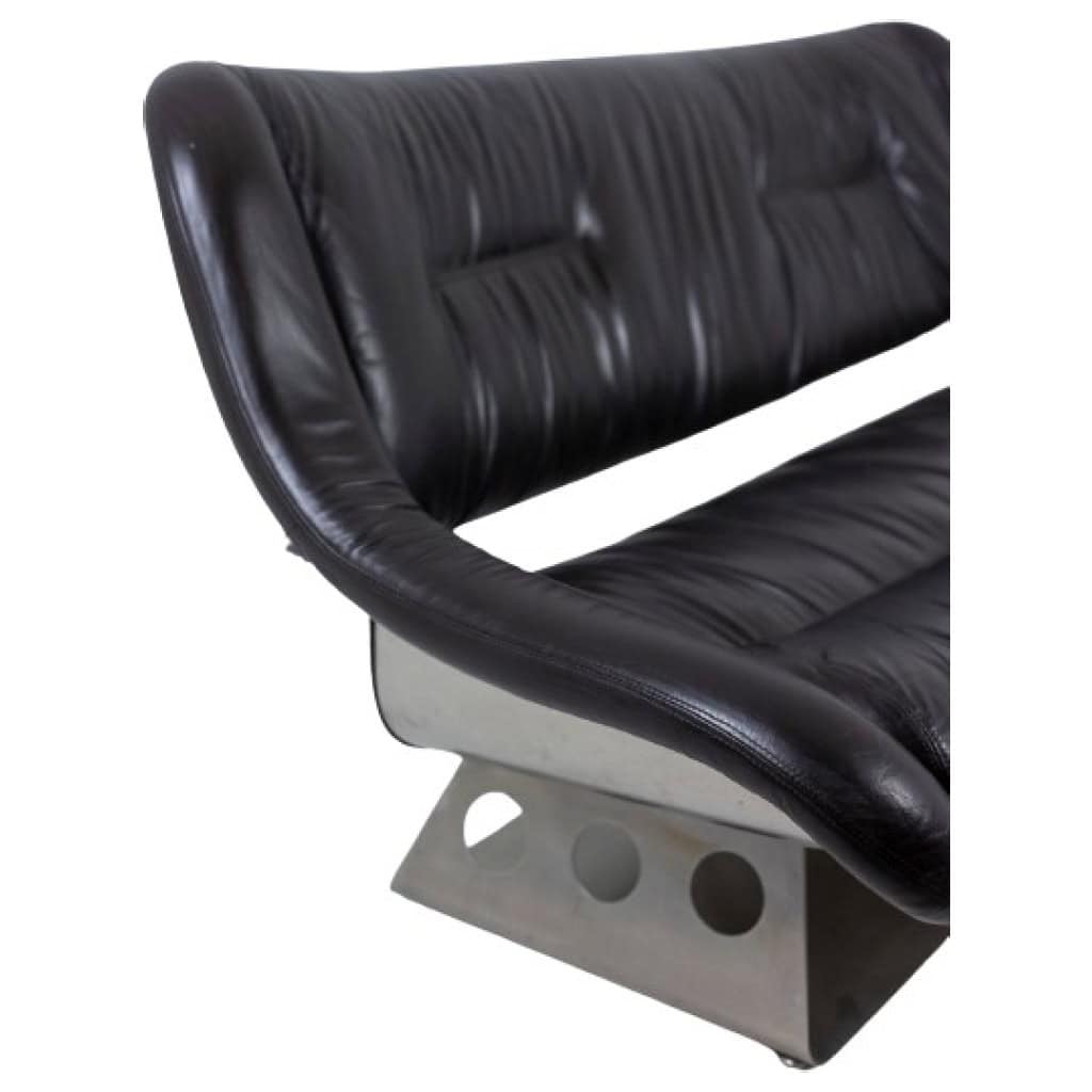Metal and leather living room. 1970s LS57905650/5G 9