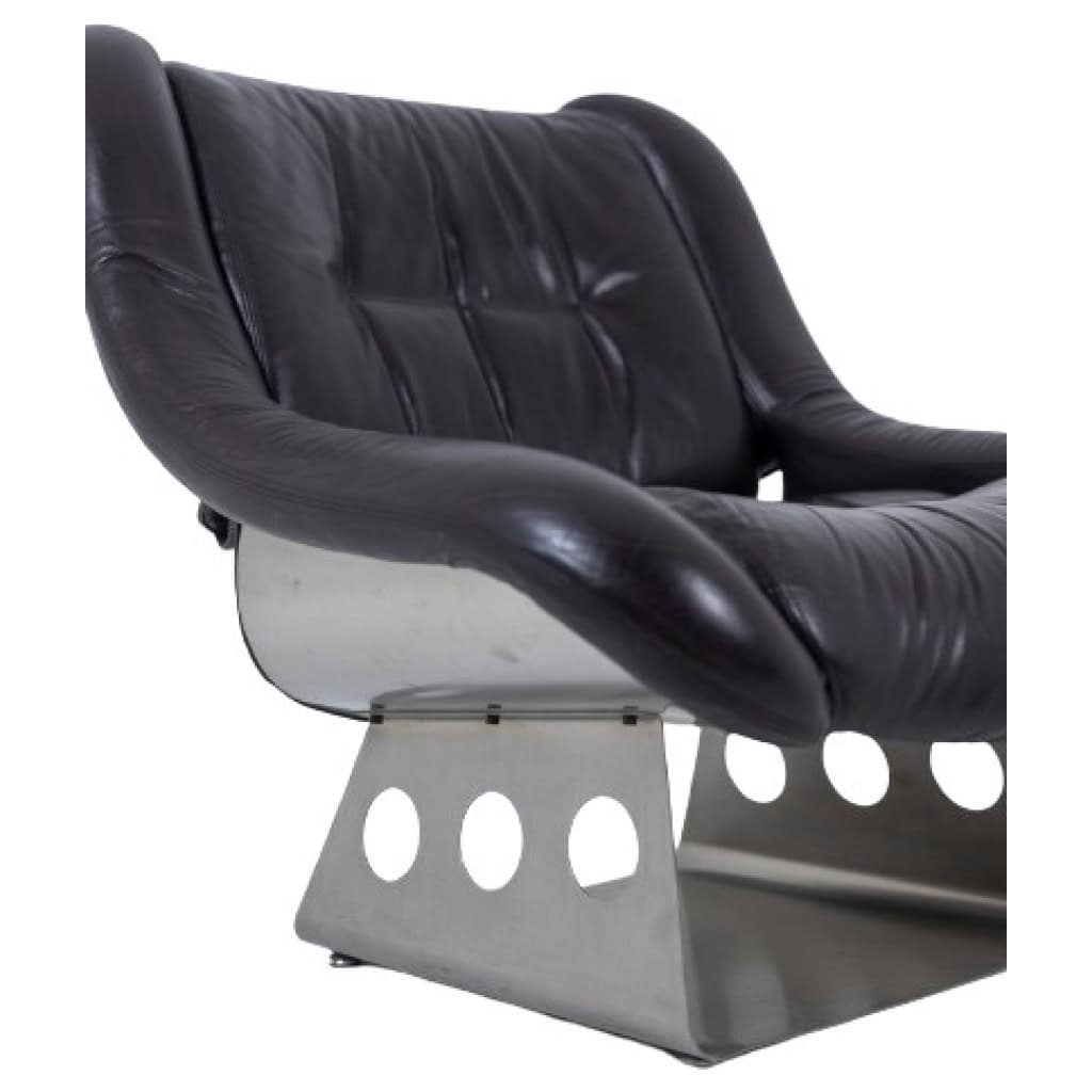 Metal and leather living room. 1970s LS57905650/5G 7