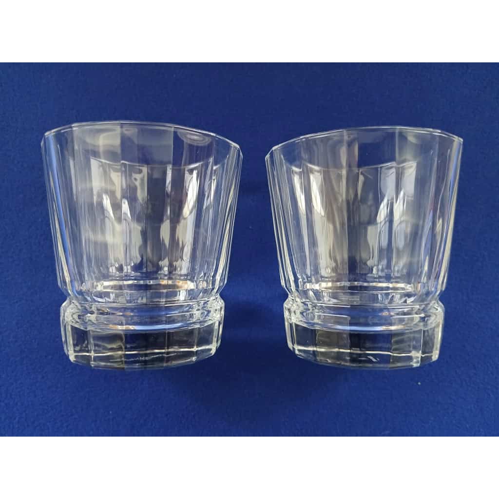 10 ARQUES CRYSTAL WHISKEY GLASSES. MACASSAR MODEL 4