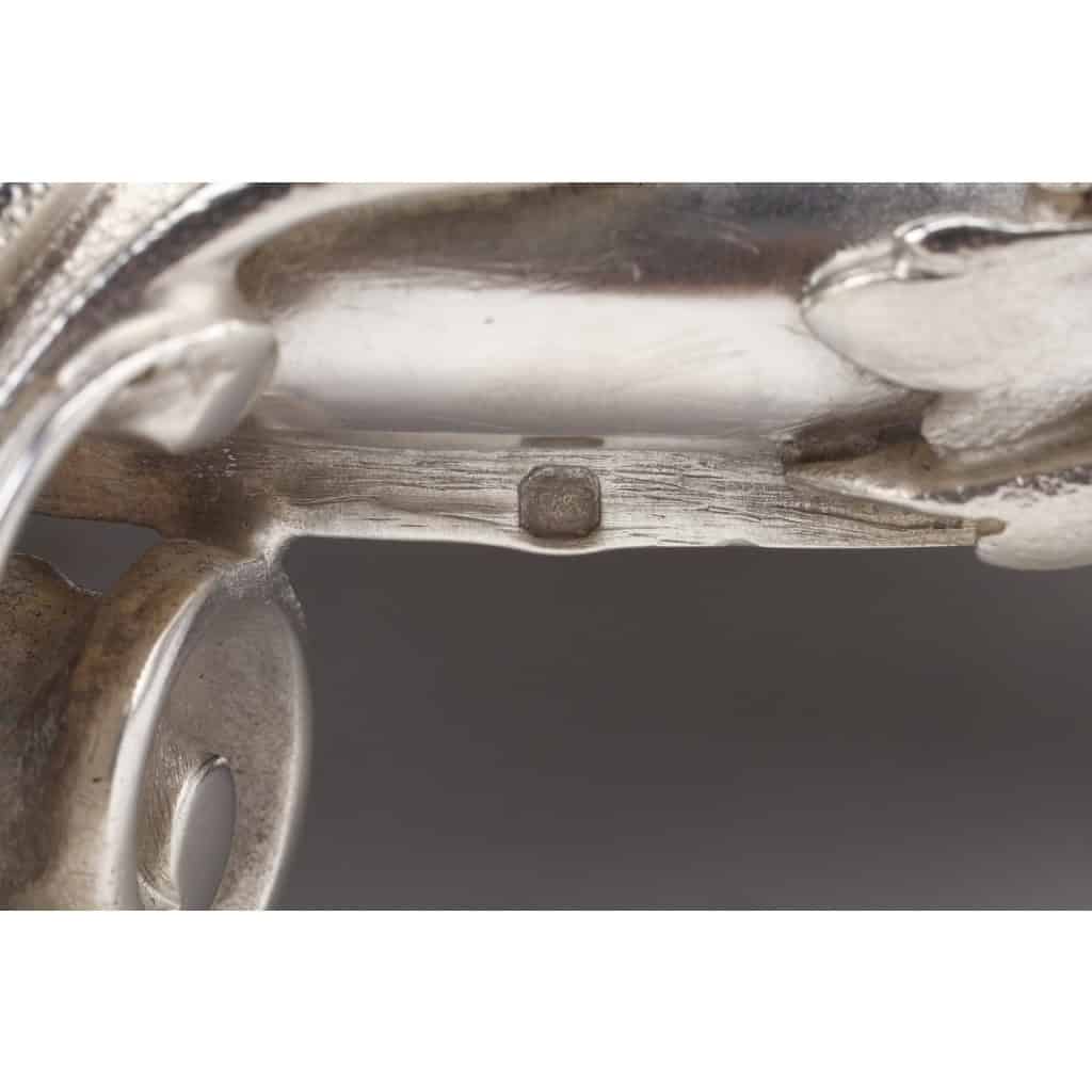 ORFEVRE MERITE – Pair of solid silver candelabra XIXand 34