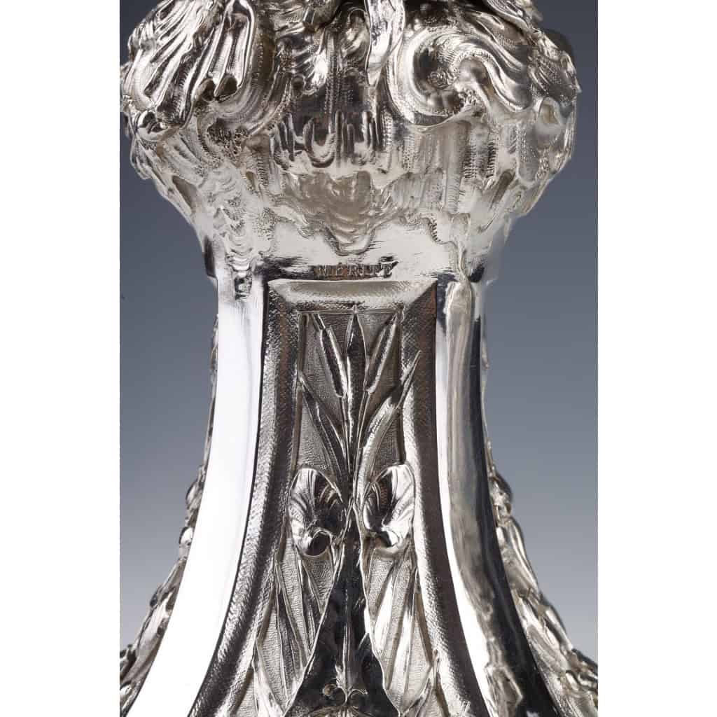 ORFEVRE MERITE – Pair of solid silver candelabra XIXand 37