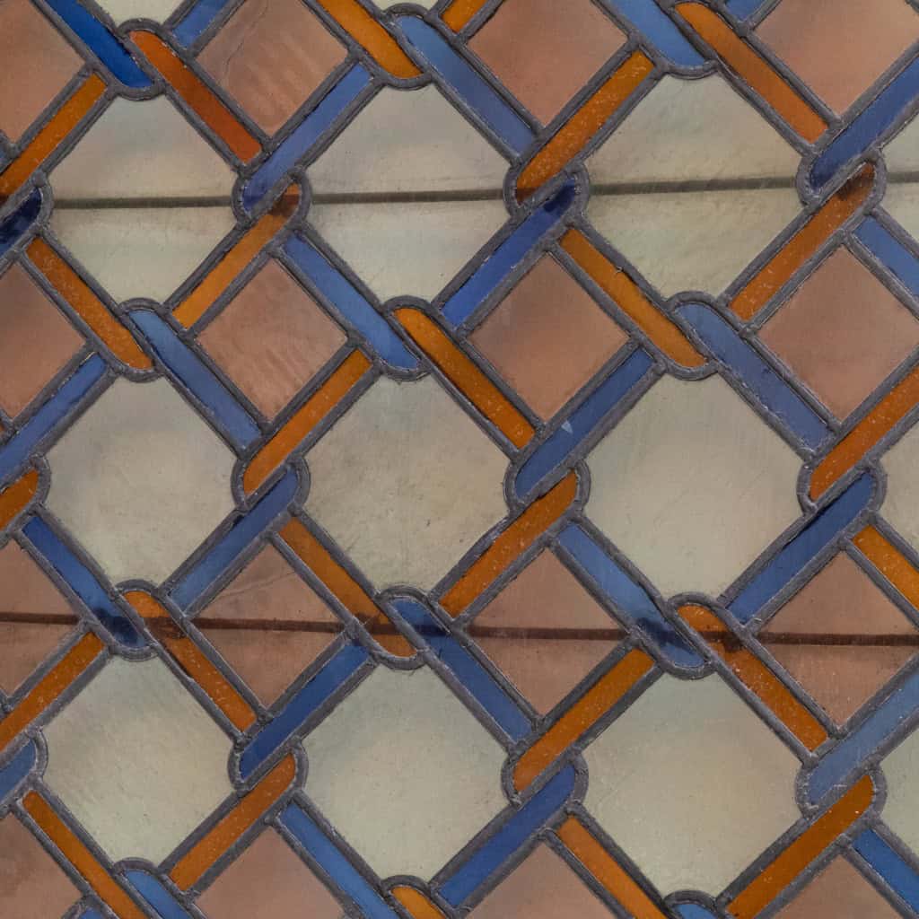 Geometric pattern stained glass window, fine XIXe, early 5th century XNUMX