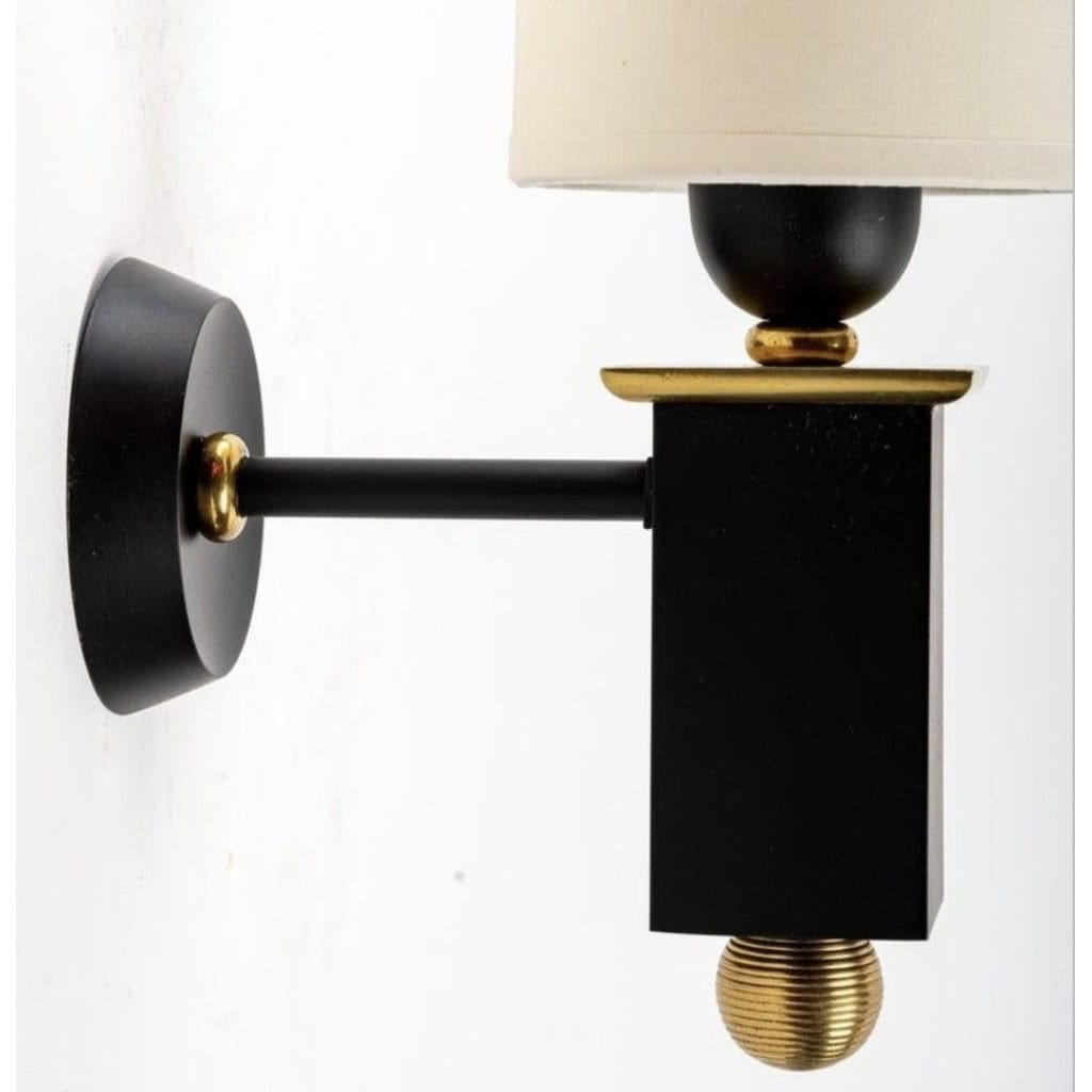 1940 Pair of bronze sconces by Marcel Guillemard 7
