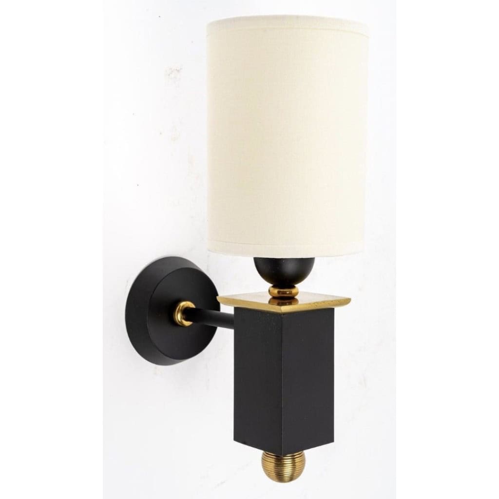 1940 Pair of bronze sconces by Marcel Guillemard 5