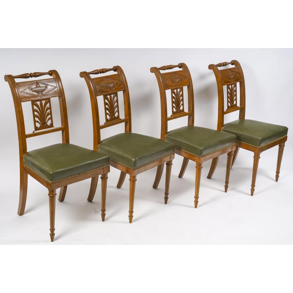 Beautiful Set of 8 Directoire Style Chairs. End XIXth Century. 11
