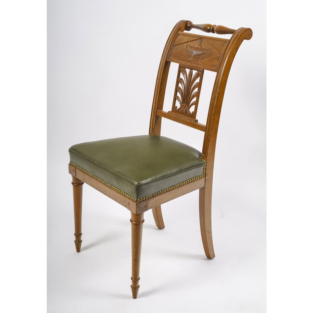 Beautiful Set of 8 Directoire Style Chairs. End XIXth Century. 5
