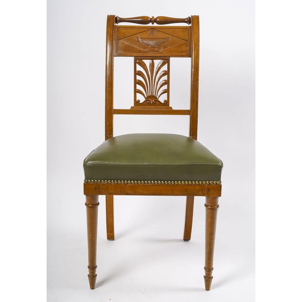 Beautiful Set of 8 Directoire Style Chairs. End XIXth Century. 4