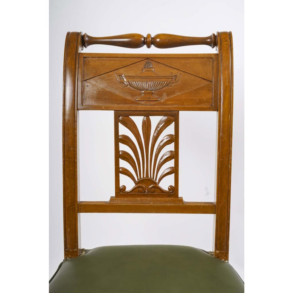 Beautiful Set of 8 Directoire Style Chairs. End XIXth Century. 6
