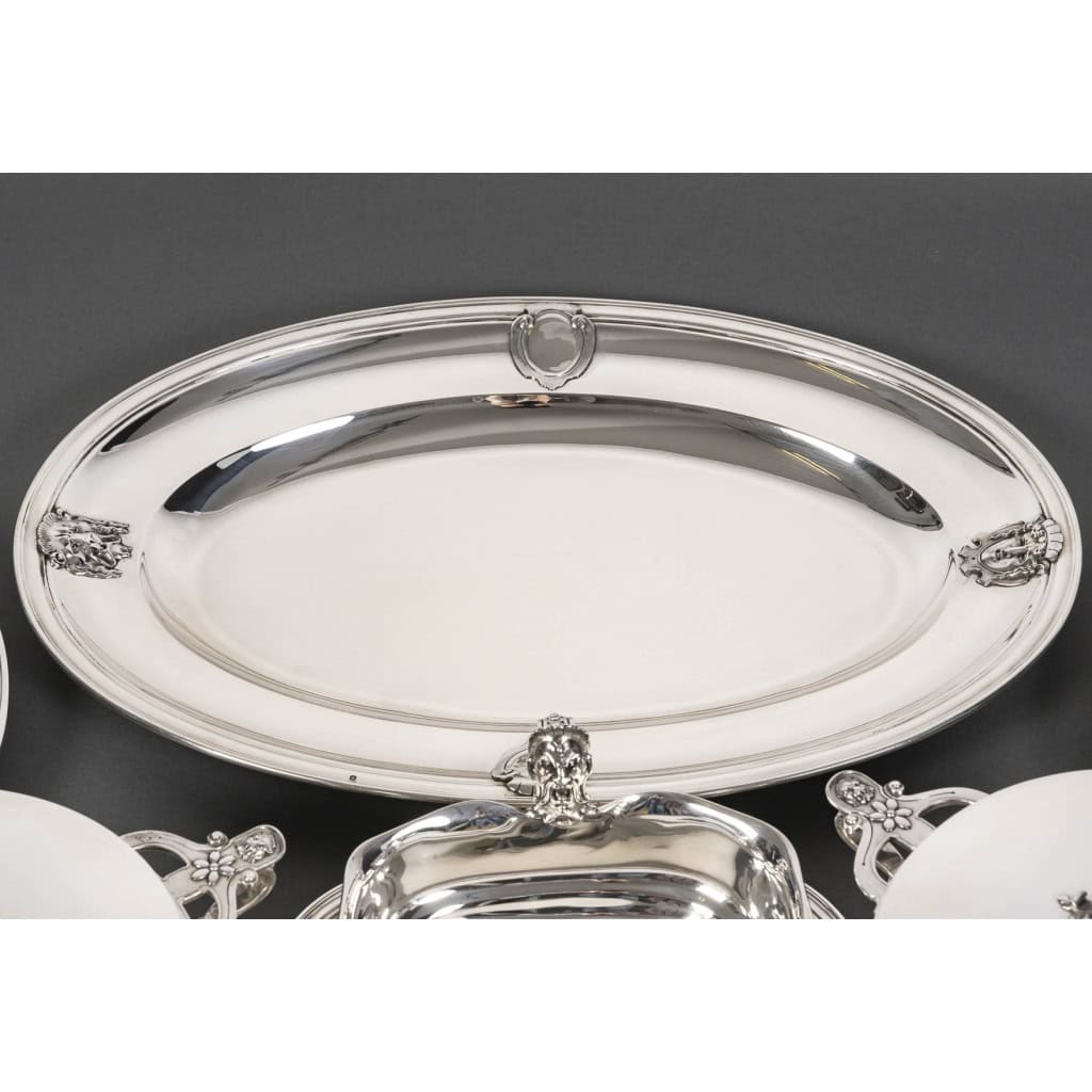 J.PIAULT & R. LINZELER – Rare Silver Plateware 10 pieces of Fine shape XIXand 13