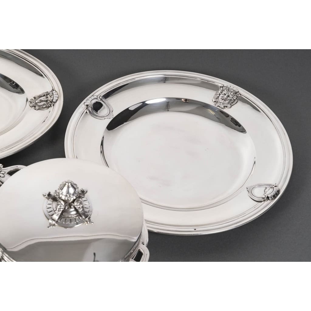 J.PIAULT & R. LINZELER – Rare Silver Plateware 10 pieces of Fine shape XIXand 14
