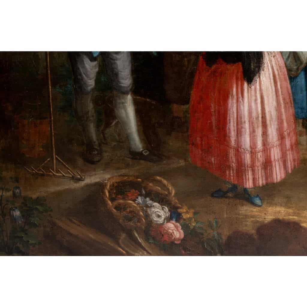 Oil on canvas depicting a harvest. XVIIIth century. LS55511709 6