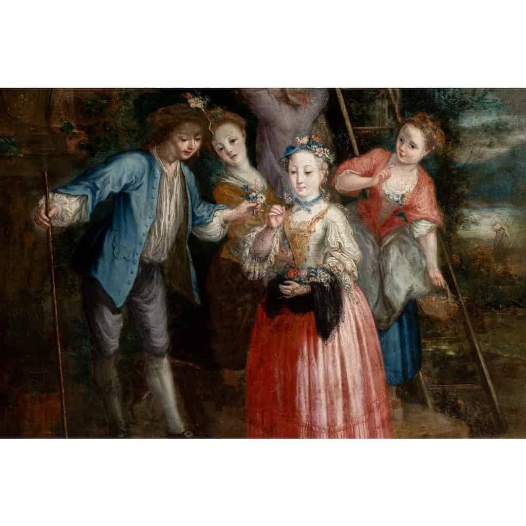 Oil on canvas depicting a harvest. XVIIIth century. LS55511709 8