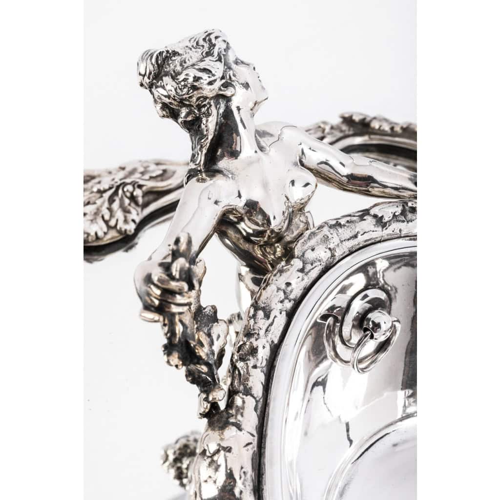 Centre de table en bronze argenté dit  » La Forêt » par C. CHRISTOFLE XIXe siècle 15