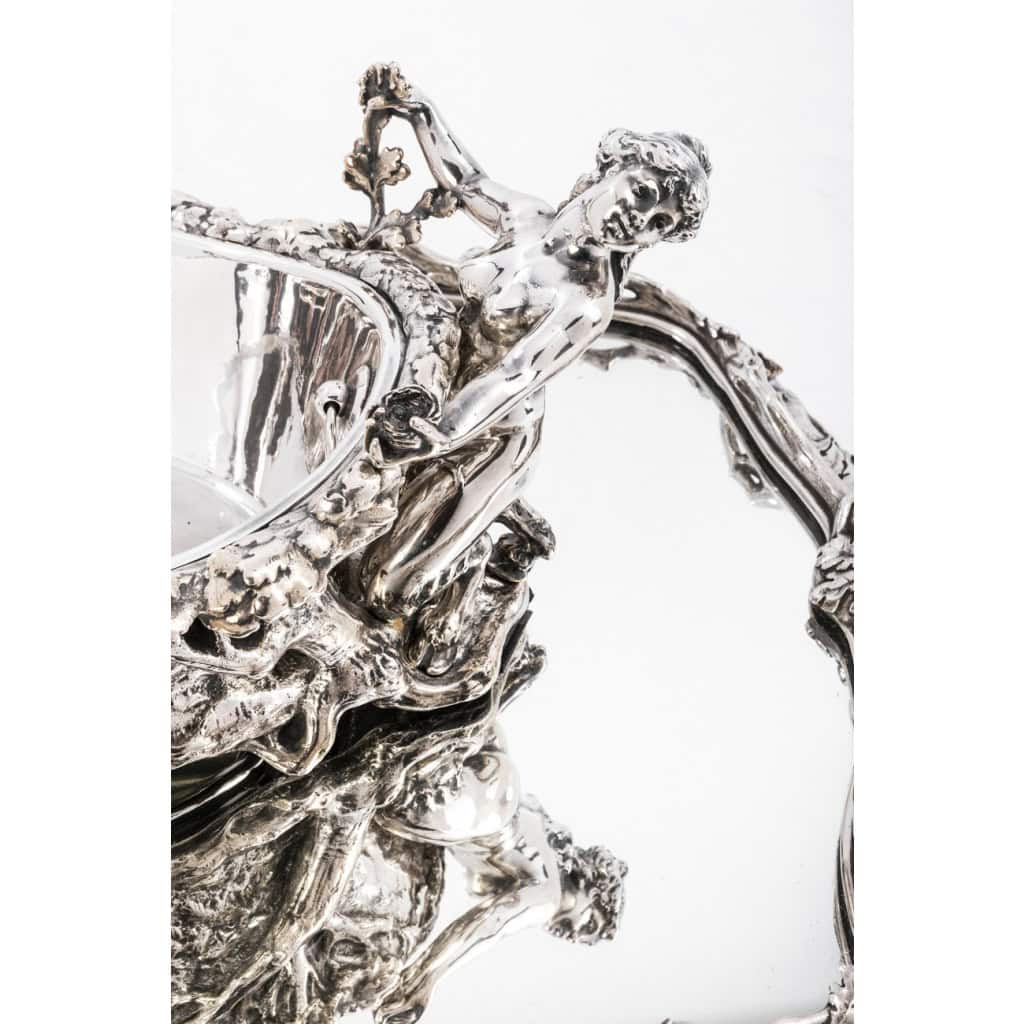 Centre de table en bronze argenté dit  » La Forêt » par C. CHRISTOFLE XIXe siècle 17