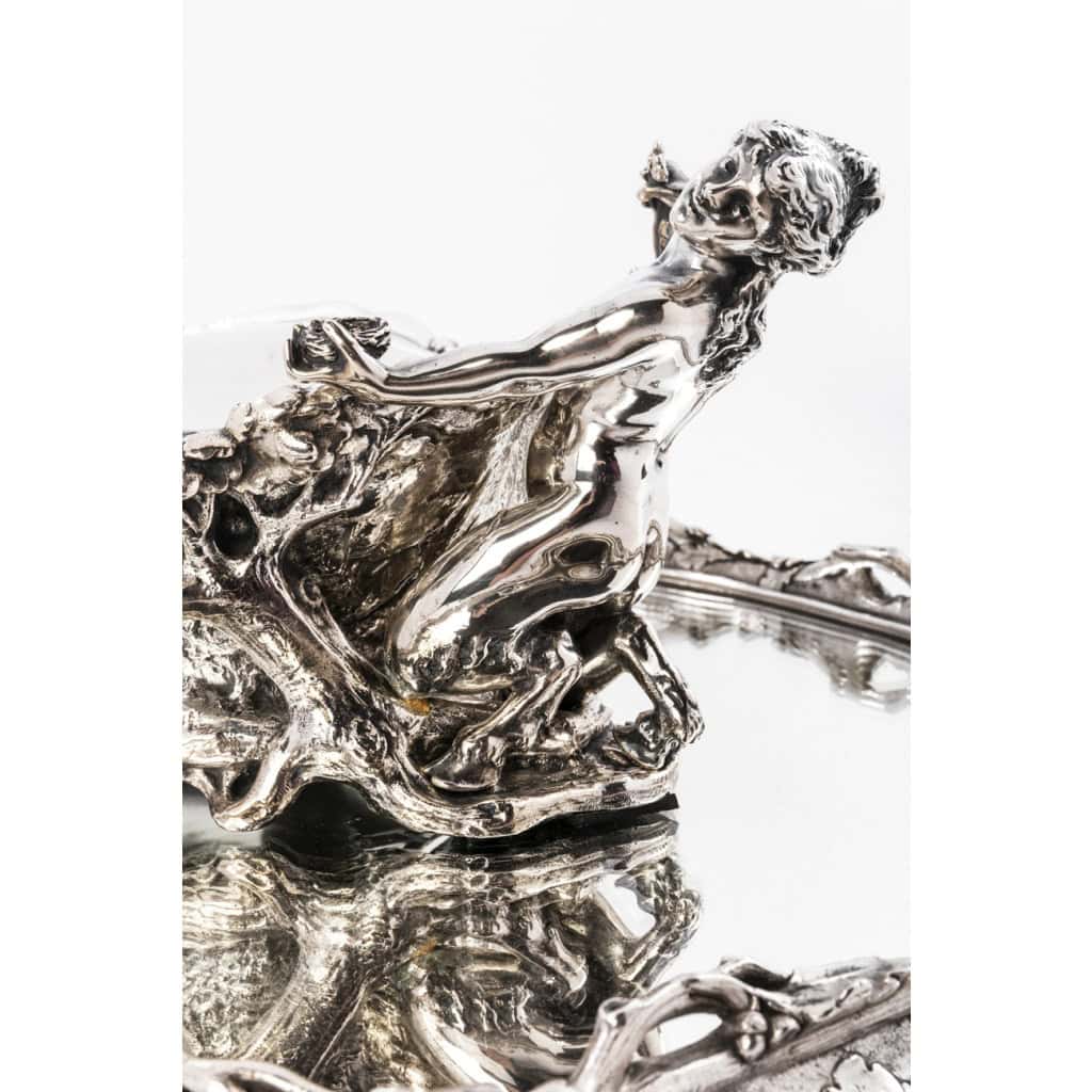 Centre de table en bronze argenté dit  » La Forêt » par C. CHRISTOFLE XIXe siècle 19