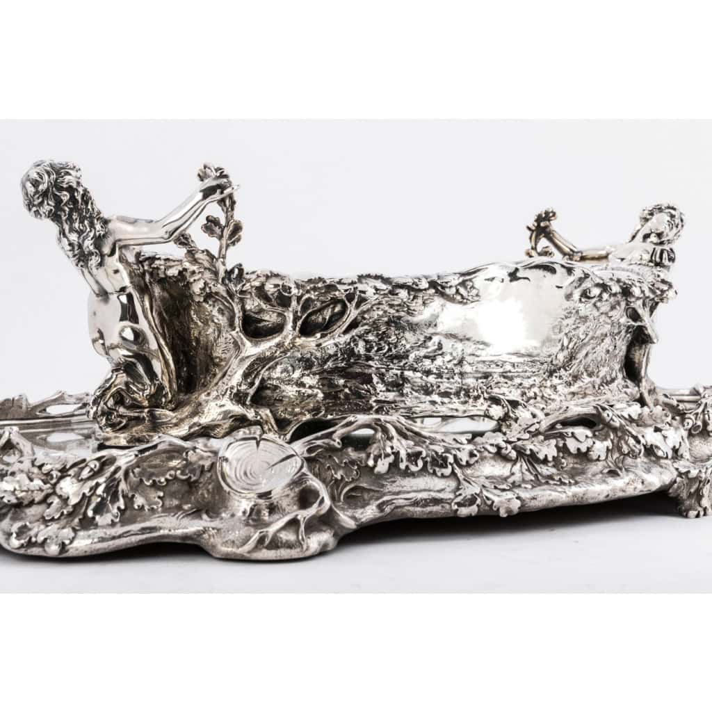 Centre de table en bronze argenté dit  » La Forêt » par C. CHRISTOFLE XIXe siècle 21