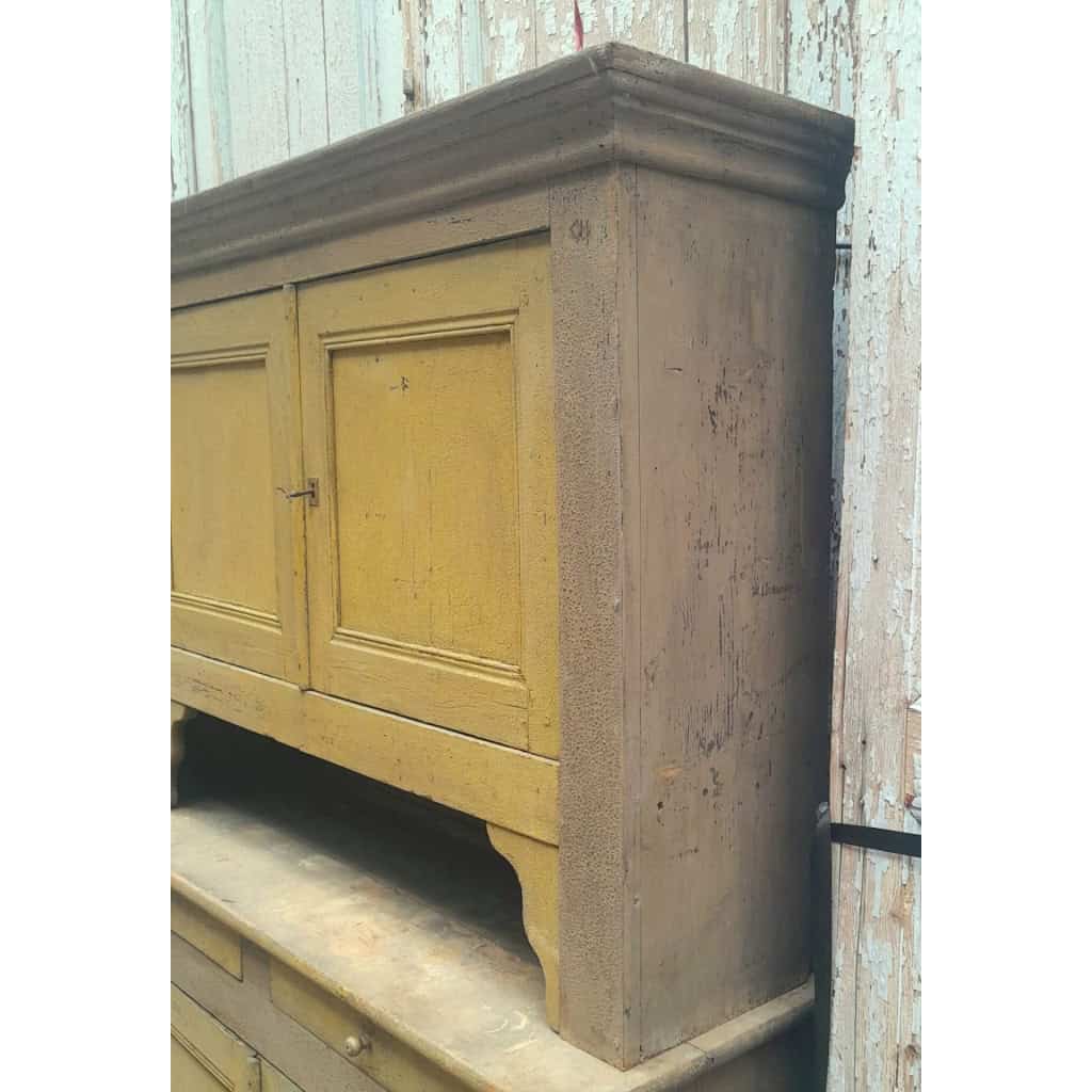 2-part country sideboard, or credenza, yellow pitchepine, XIXth 9