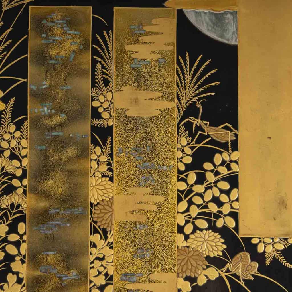 Suzuri bako (écritoire japonais en laque or et argent 4