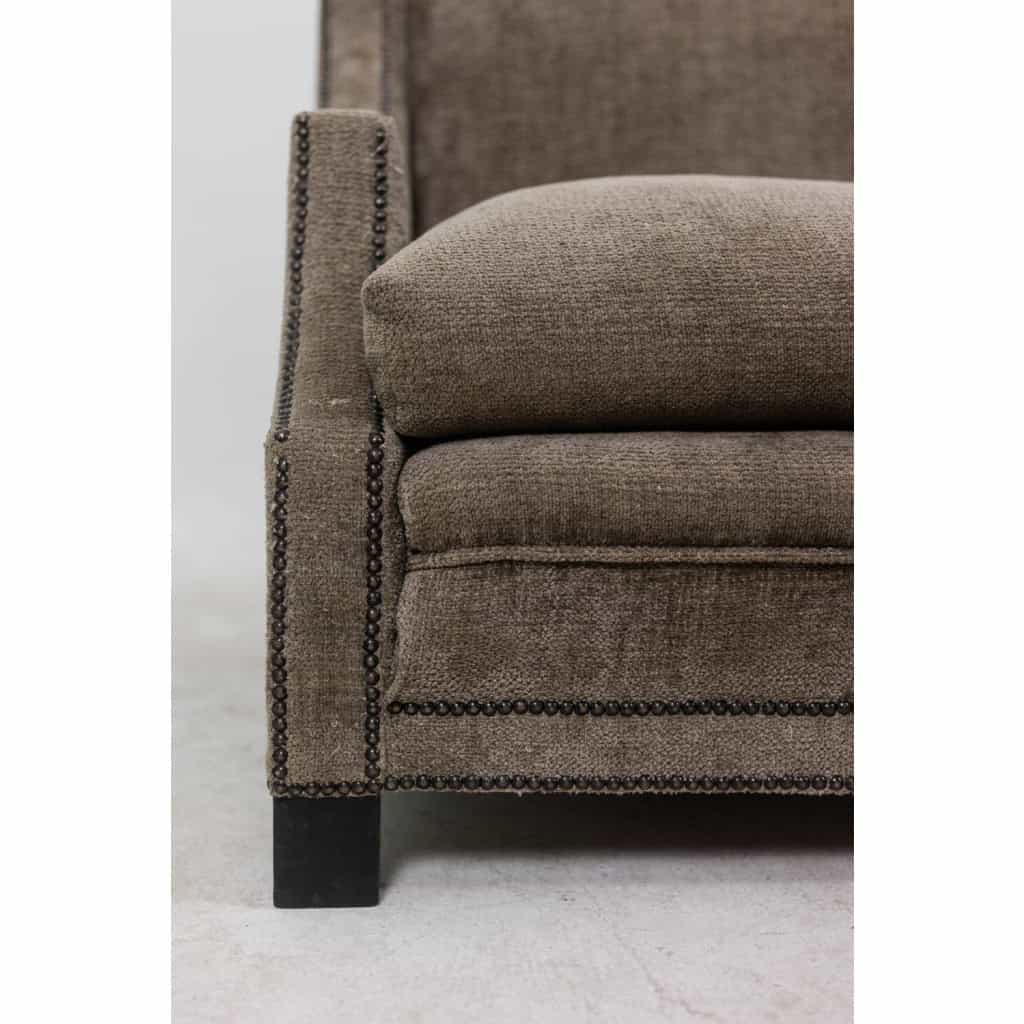 Canapé rectangulaire en velours gris. Années 1990. LS60311509A 8