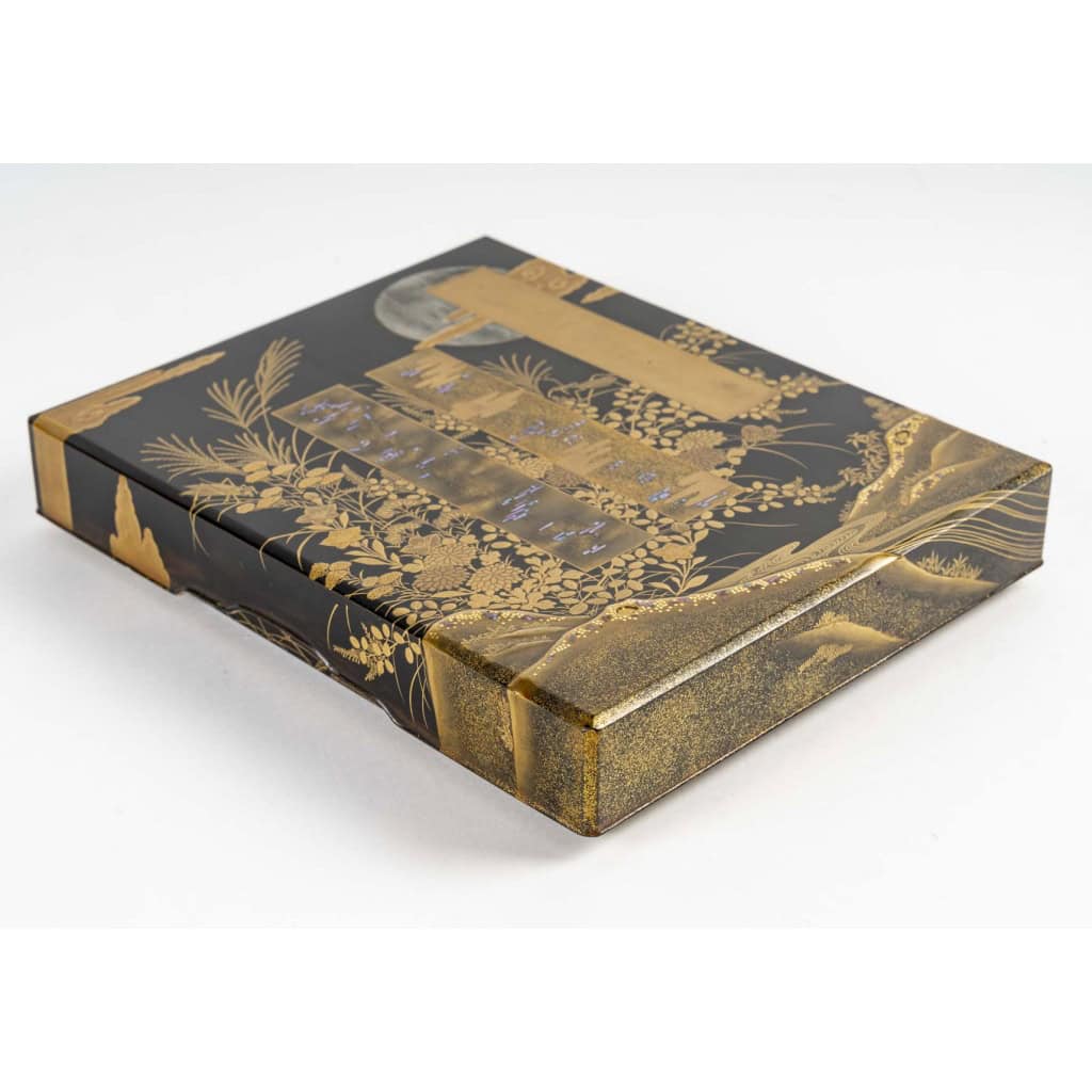 Suzuri bako (écritoire japonais en laque or et argent 5